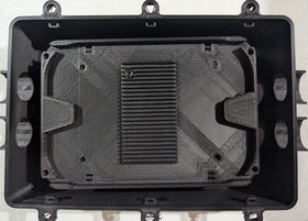 Fiber Optic Splice Enclosure (Black - Box) includes splice trays and lid