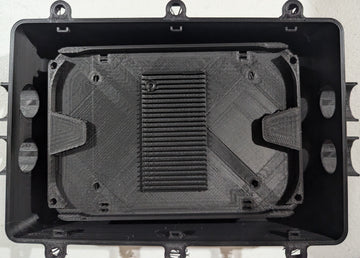 Fiber Optic Splice Enclosure (Black - Box) includes splice trays and lid